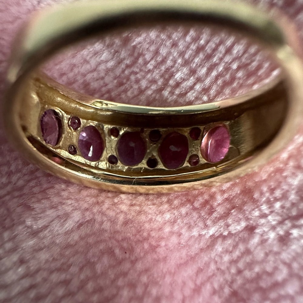 Solid 14Kt Gold Pink Sapphire Ring - Picture 12 of 15